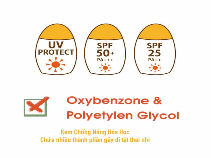 Kem chống nắng cho bà bầu không nên chứa thành phần oxybenzone